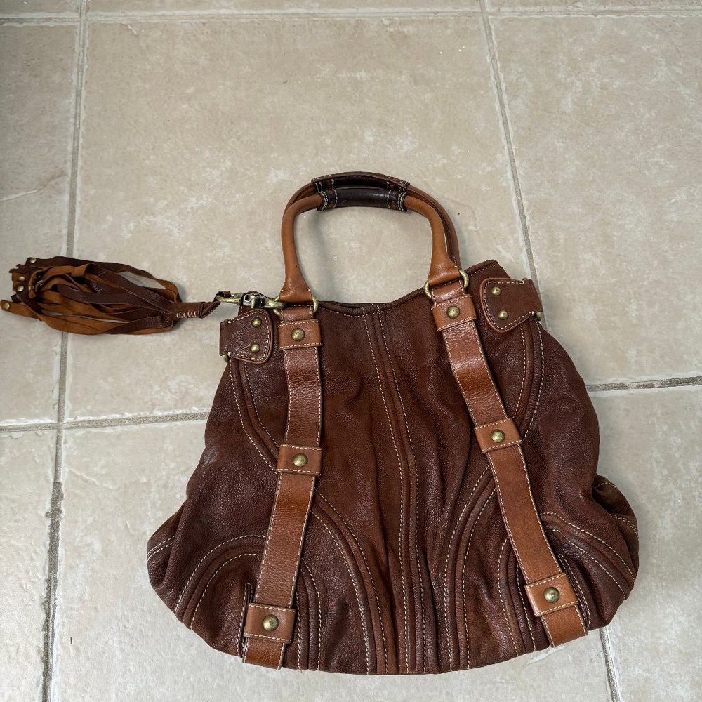 Bohemian Leather Bag withTassles
